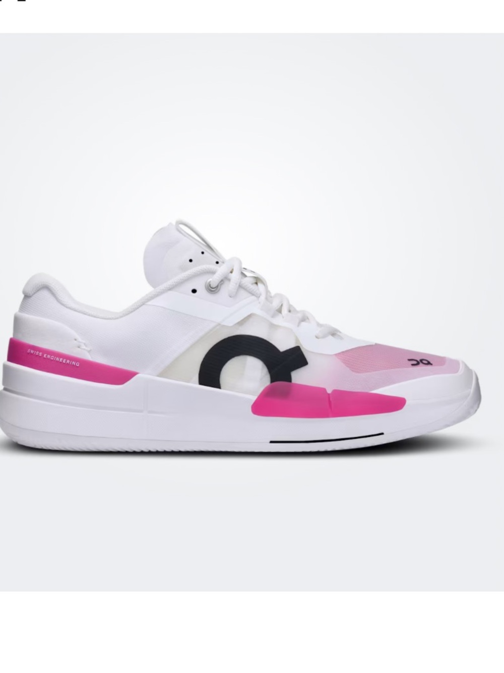 On Running Women's White and Pink Athletic Tennis Shoes
